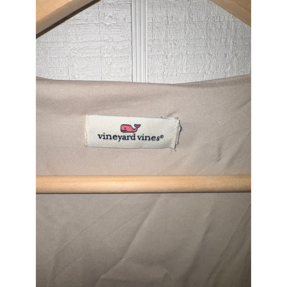 Vineyard Vines Dress Womens Champagne Gold Sequin Tiered V-Neck Mini L - Picture 4 of 5
